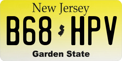 NJ license plate B68HPV