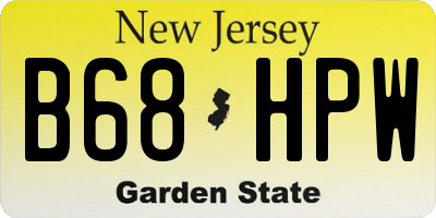 NJ license plate B68HPW