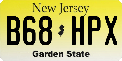 NJ license plate B68HPX