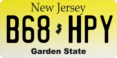 NJ license plate B68HPY