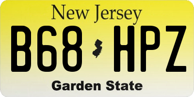 NJ license plate B68HPZ