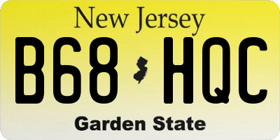NJ license plate B68HQC