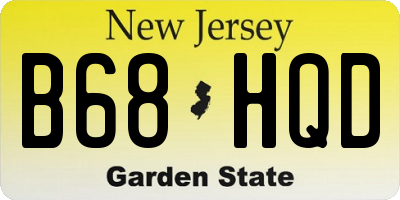 NJ license plate B68HQD