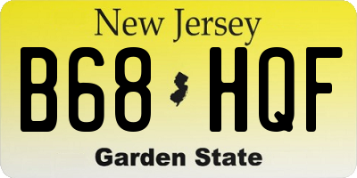 NJ license plate B68HQF