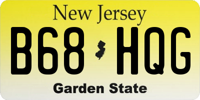 NJ license plate B68HQG