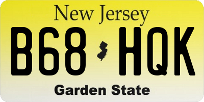 NJ license plate B68HQK