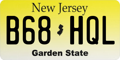 NJ license plate B68HQL