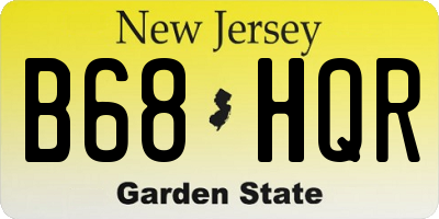 NJ license plate B68HQR