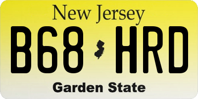 NJ license plate B68HRD