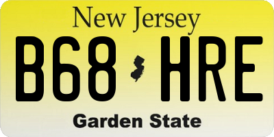 NJ license plate B68HRE