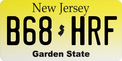 NJ license plate B68HRF