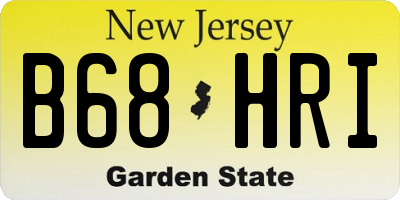 NJ license plate B68HRI