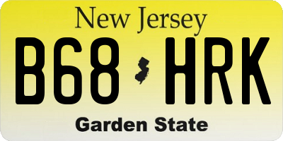 NJ license plate B68HRK