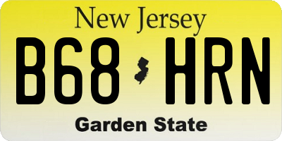 NJ license plate B68HRN
