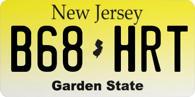NJ license plate B68HRT