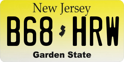 NJ license plate B68HRW