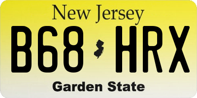 NJ license plate B68HRX