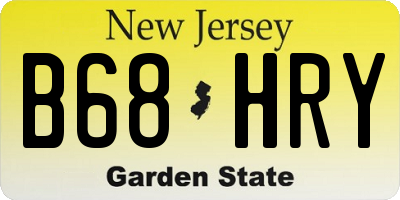 NJ license plate B68HRY