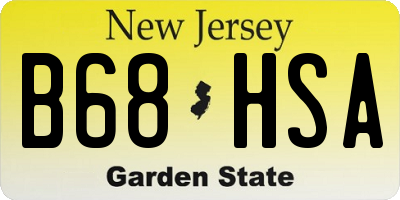 NJ license plate B68HSA