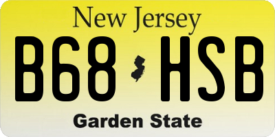 NJ license plate B68HSB