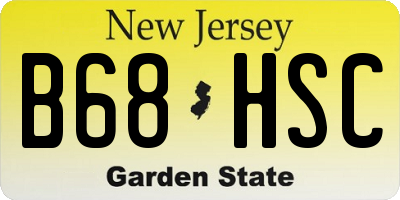 NJ license plate B68HSC