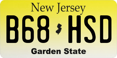 NJ license plate B68HSD