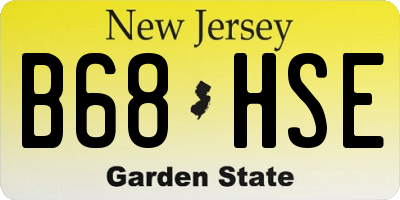NJ license plate B68HSE
