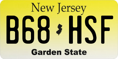NJ license plate B68HSF
