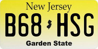 NJ license plate B68HSG