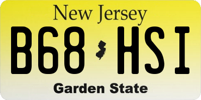 NJ license plate B68HSI