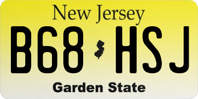 NJ license plate B68HSJ