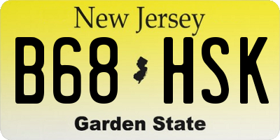 NJ license plate B68HSK