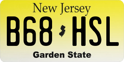 NJ license plate B68HSL