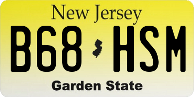 NJ license plate B68HSM