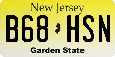 NJ license plate B68HSN