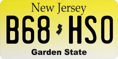 NJ license plate B68HSO