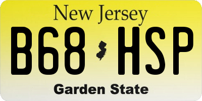 NJ license plate B68HSP