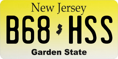 NJ license plate B68HSS