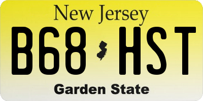 NJ license plate B68HST