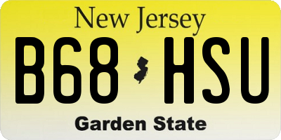 NJ license plate B68HSU