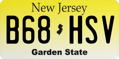 NJ license plate B68HSV