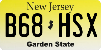 NJ license plate B68HSX
