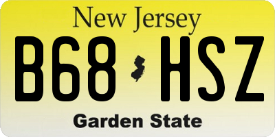 NJ license plate B68HSZ