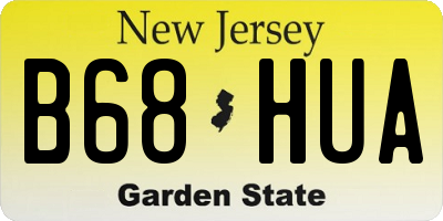 NJ license plate B68HUA