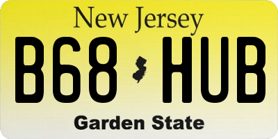 NJ license plate B68HUB