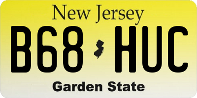 NJ license plate B68HUC