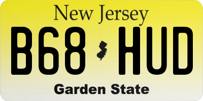 NJ license plate B68HUD