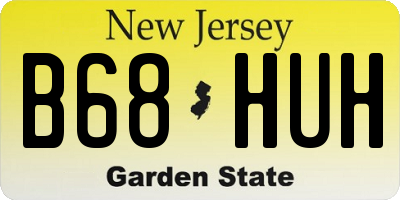 NJ license plate B68HUH