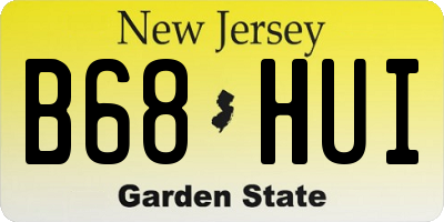 NJ license plate B68HUI