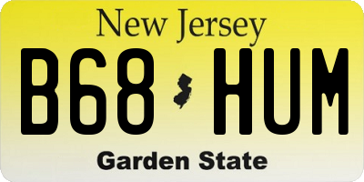 NJ license plate B68HUM